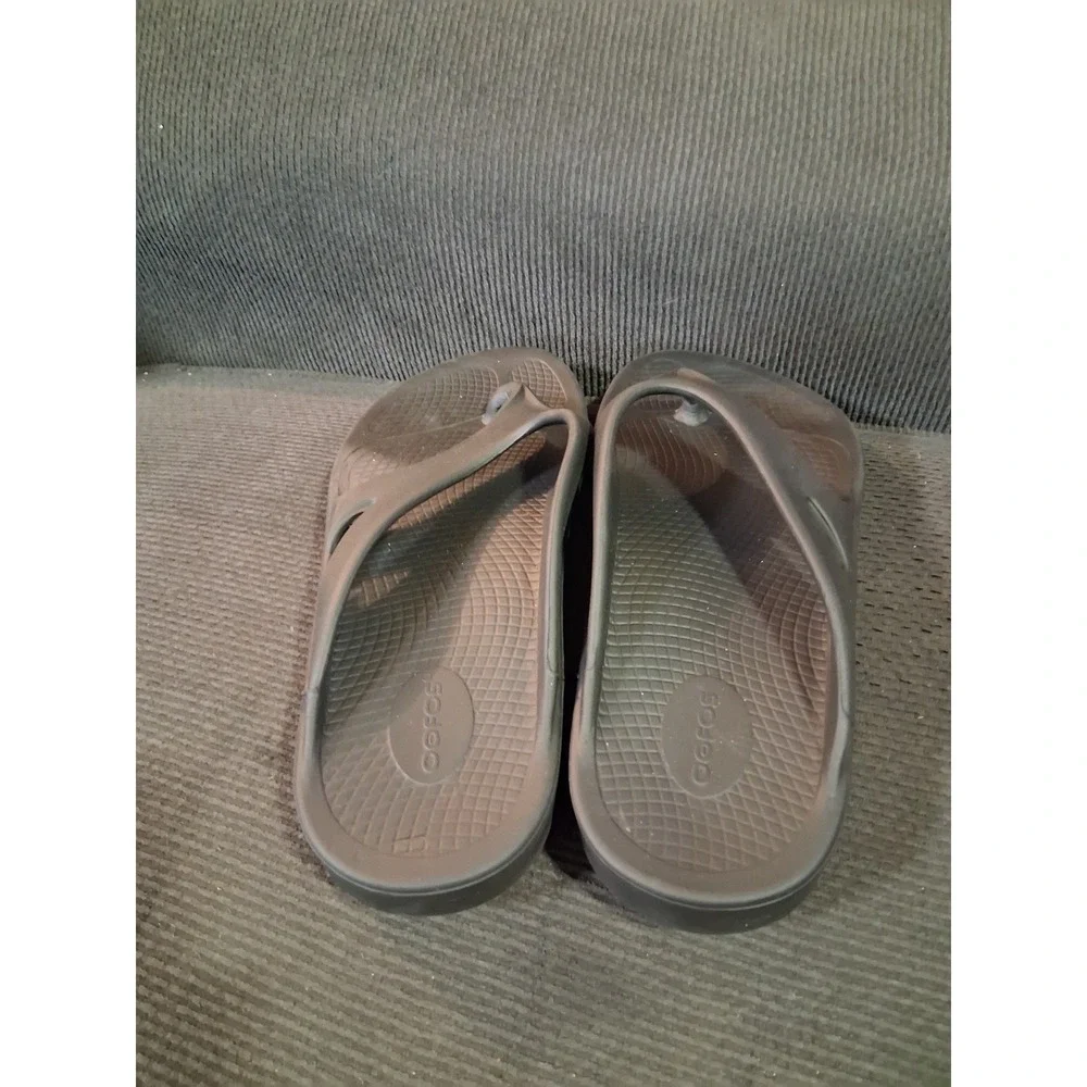 OOFOS OOriginal Recovery Sandals Mens 13 Black Thong Flip Flops OOfoam EU 46